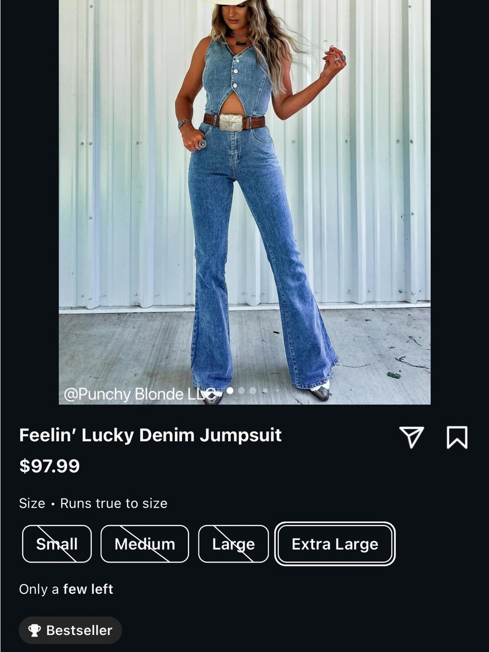Feelin' Lucky Denim Jumpsuit - Light Blue